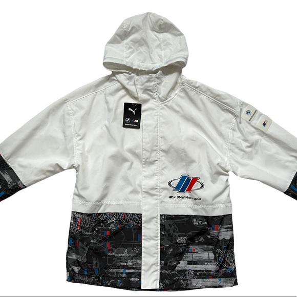 PUMA Men's BMW Motorsport Woven Hooded Jacket White - Picture 3 of 12